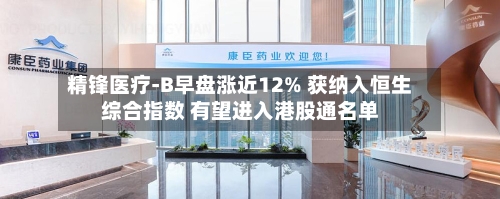 精锋医疗-B早盘涨近12% 获纳入恒生综合指数 有望进入港股通名单-第1张图片
