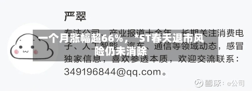 一个月涨幅超66%，*ST春天退市风险仍未消除-第3张图片